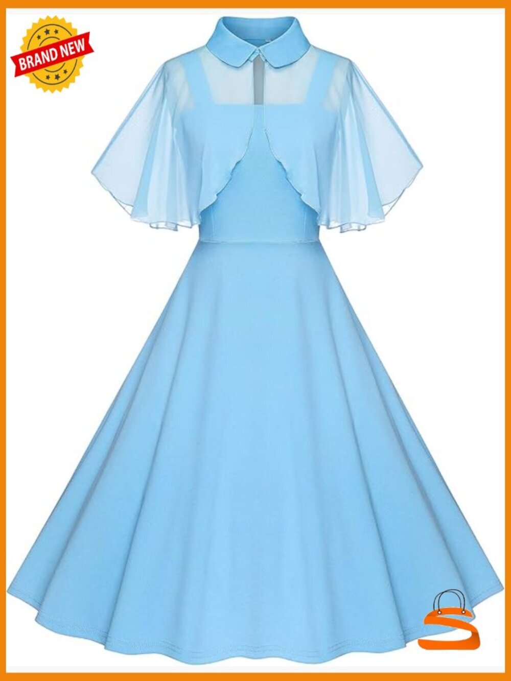1950s Vintage Swing Cocktail Dress with Shawl, Pockets